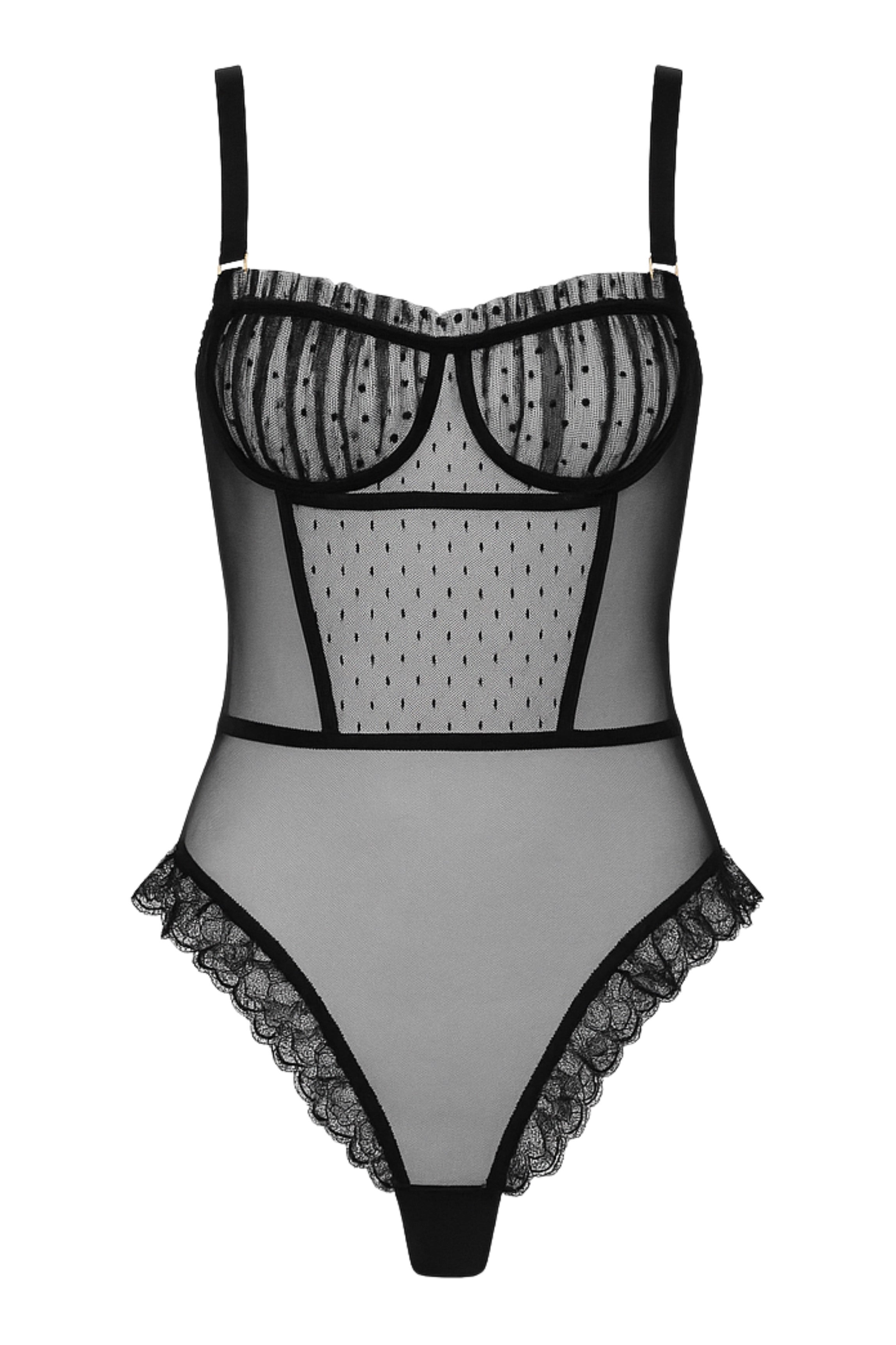 Body plumetis noir COCOTTE