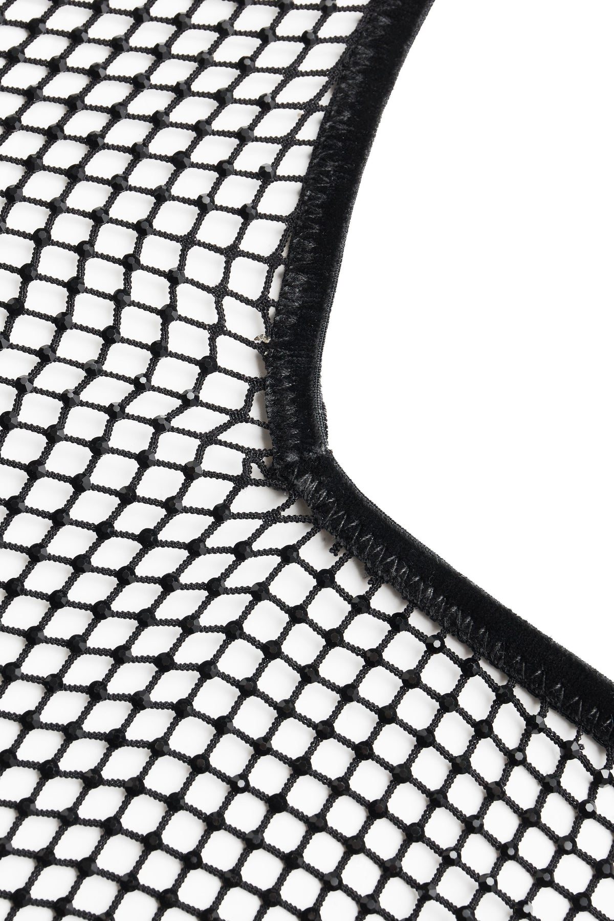 Iridescent black fishnet bodysuit