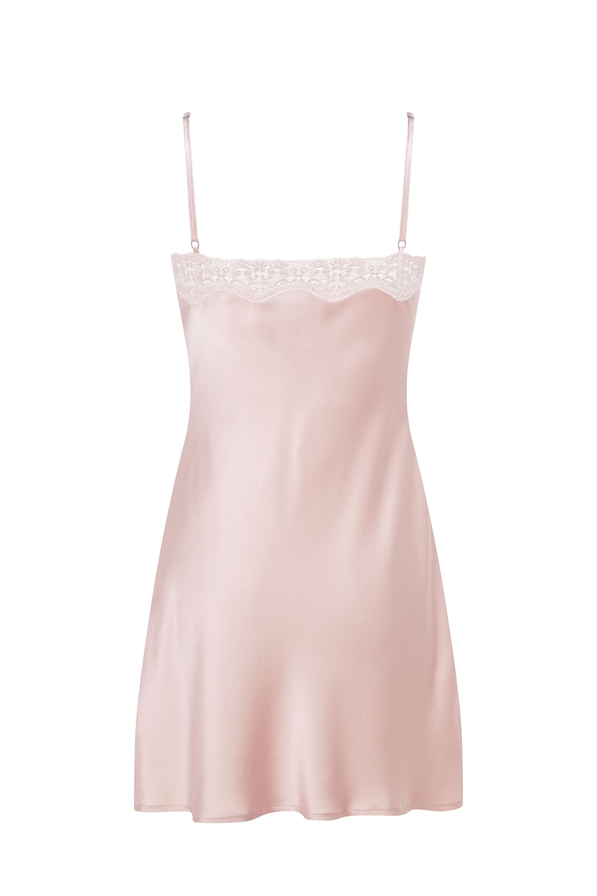 Roséfarbenes Negligé aus Seidensatin