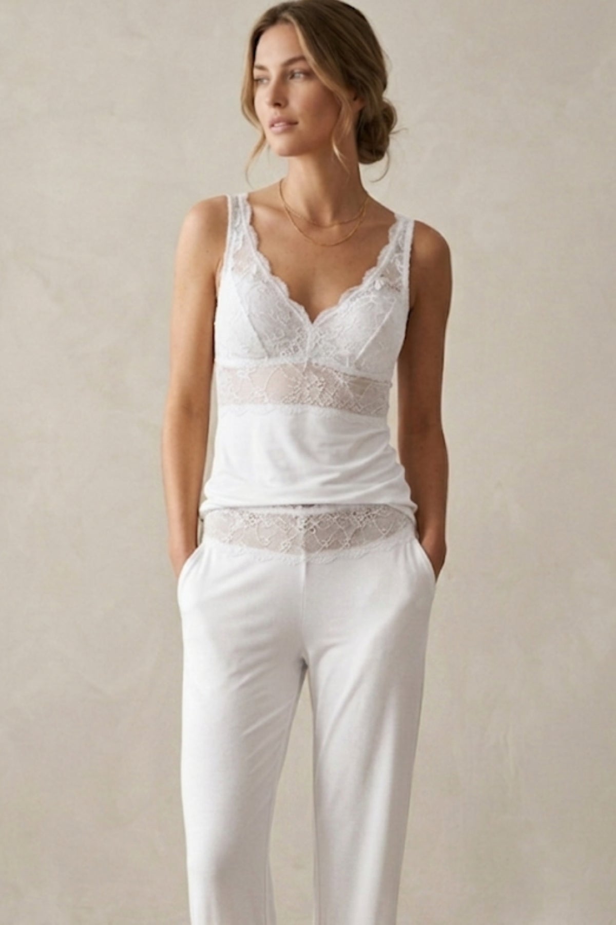 Pyjama sport chic blanc