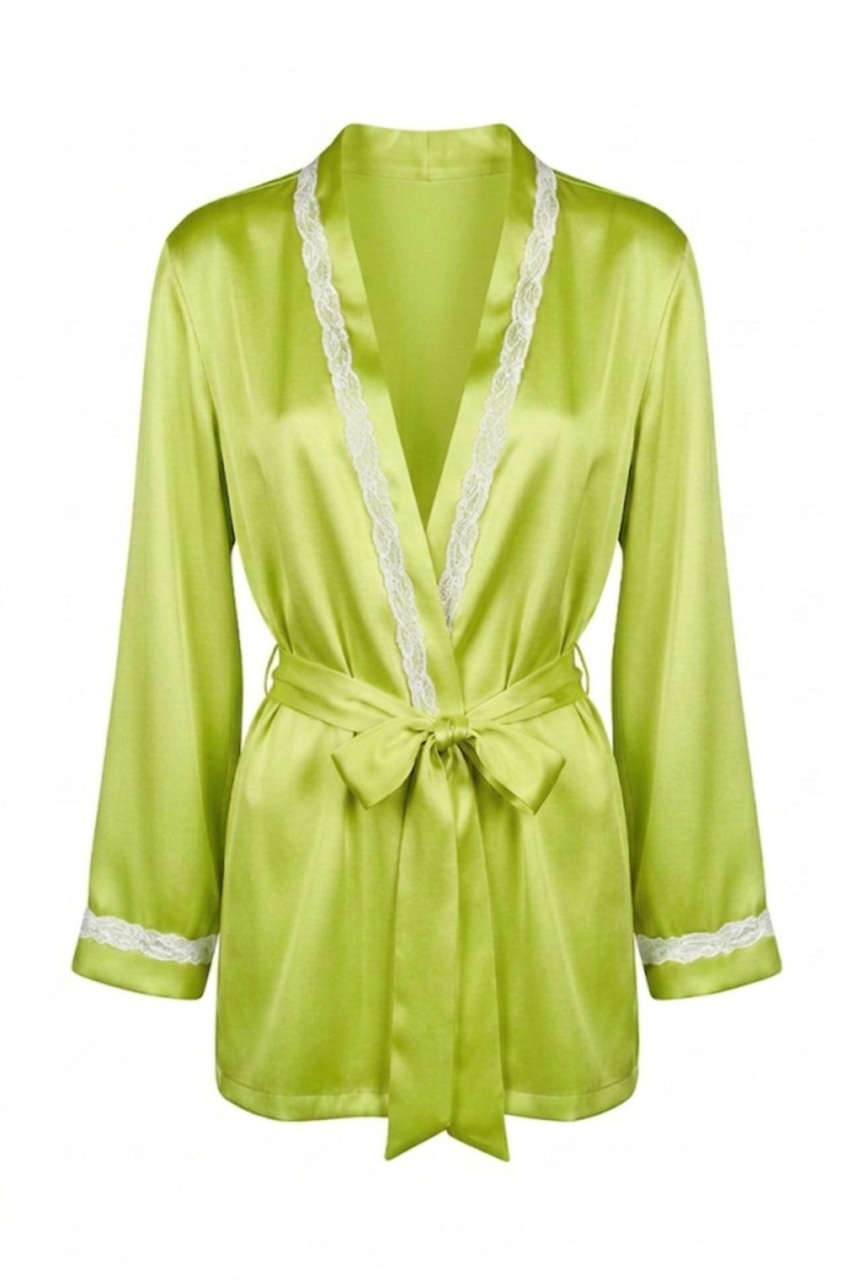 Veste de pyjama soie verte