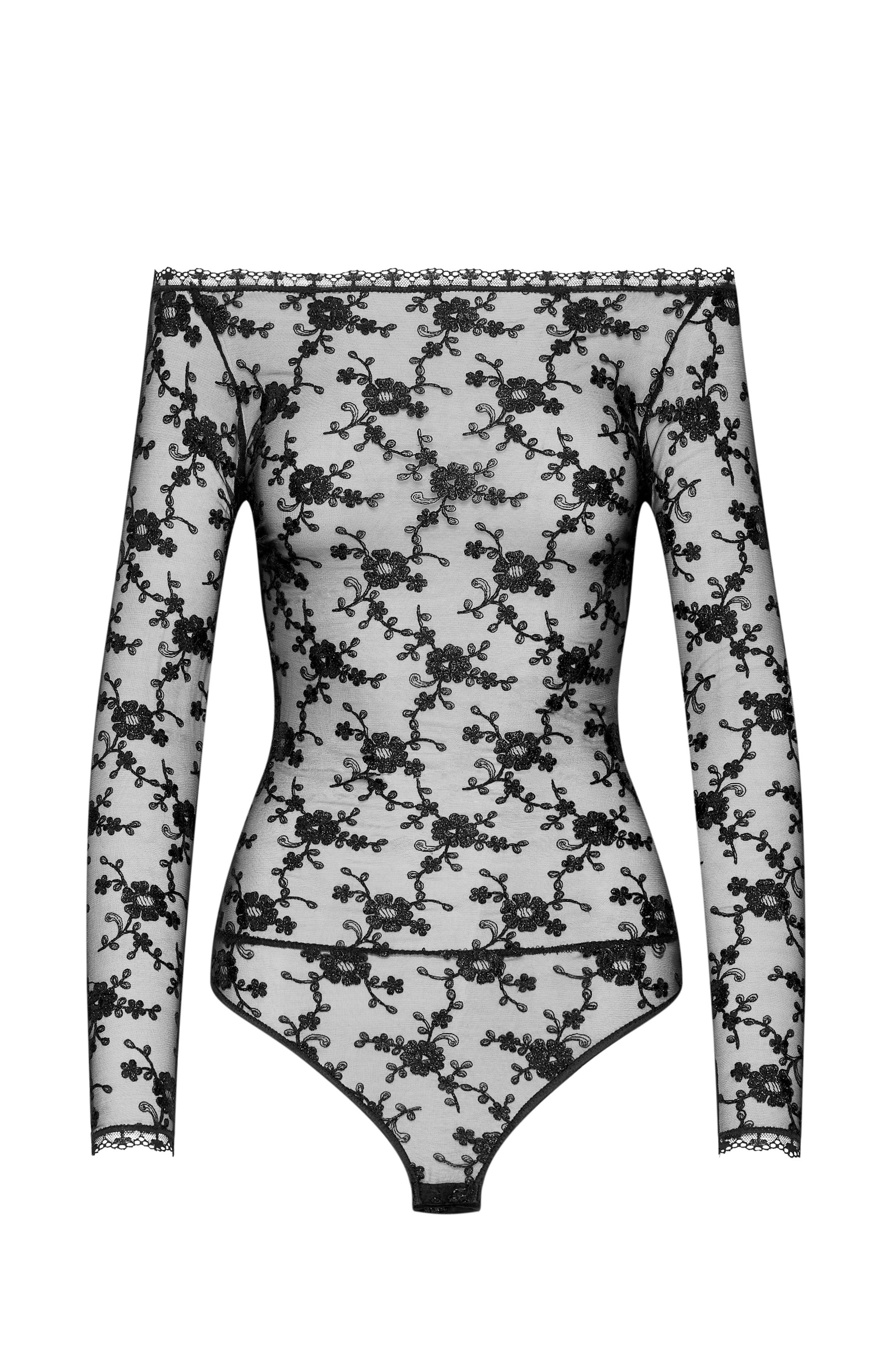 Body brodé allover noir