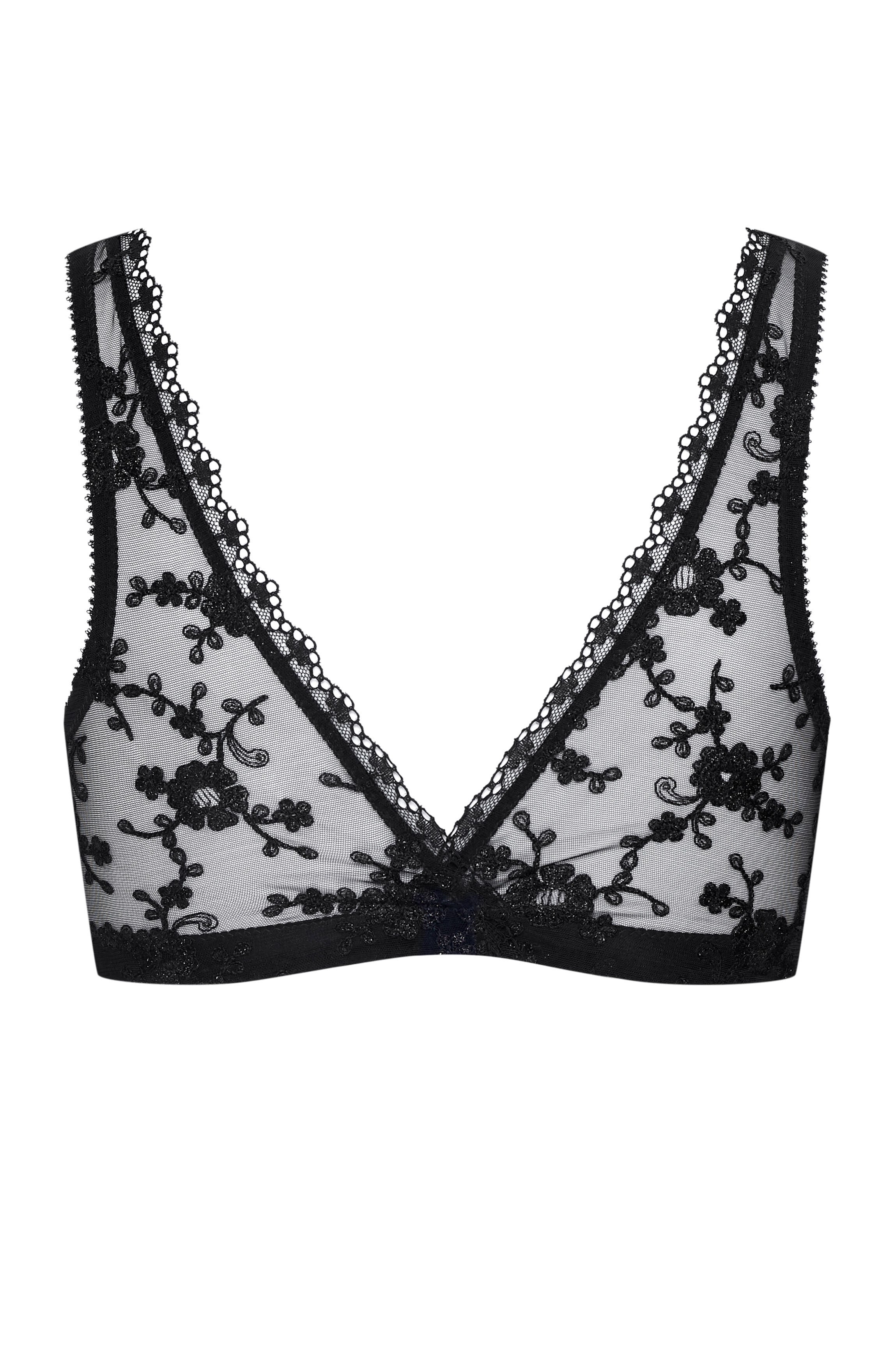 Soutien-gorge ouverture devant brodé noir CLIP
