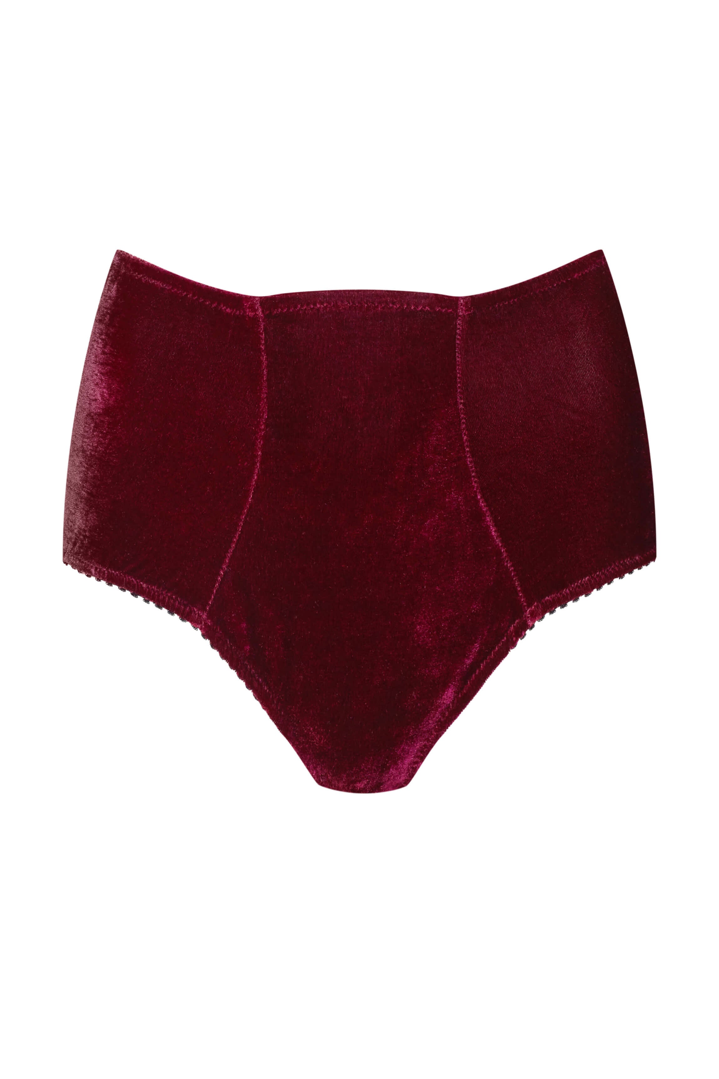 Culotte TAILLE HAUTE velours bordeaux "Gina"