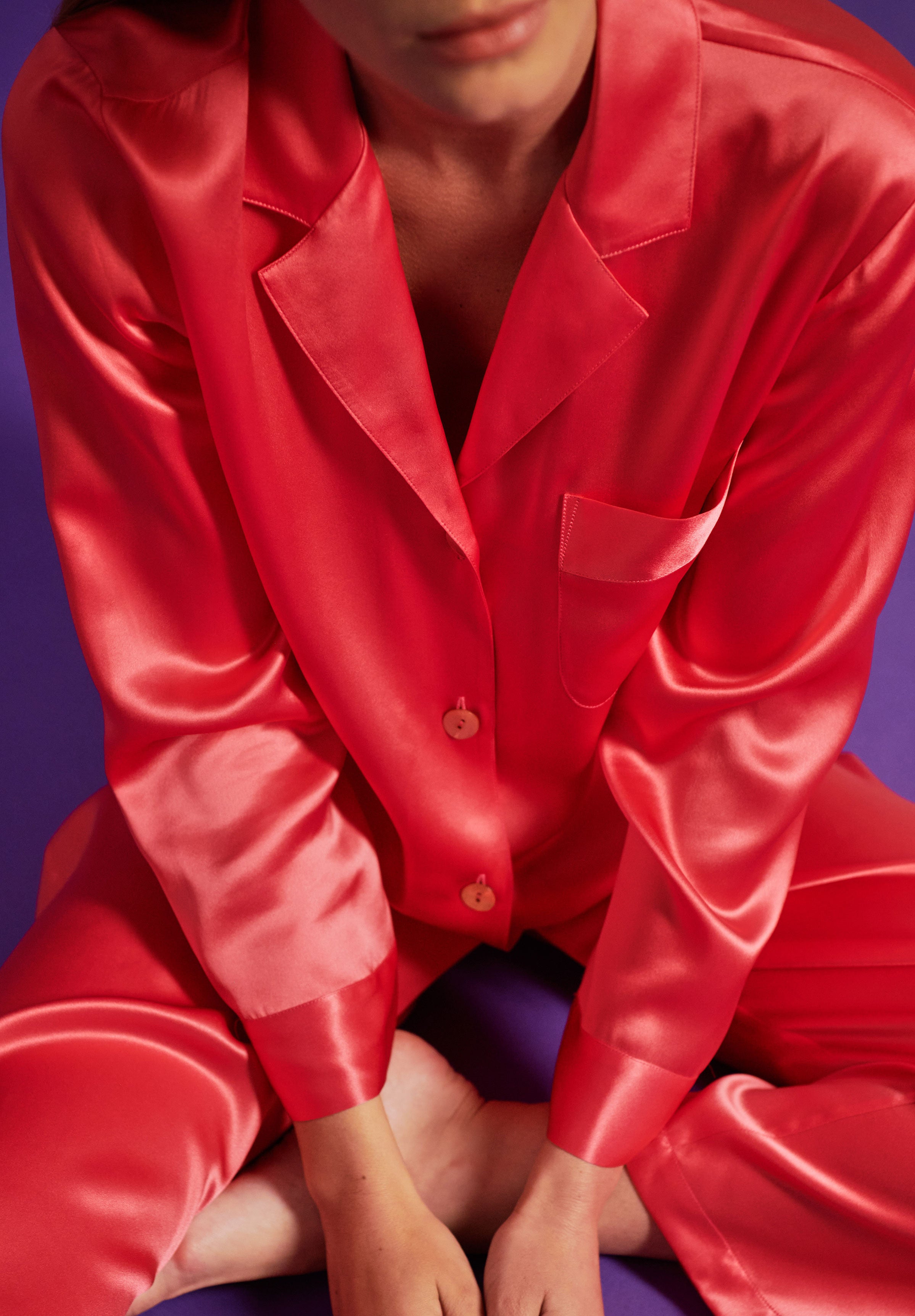 Pyjama soie fuschia