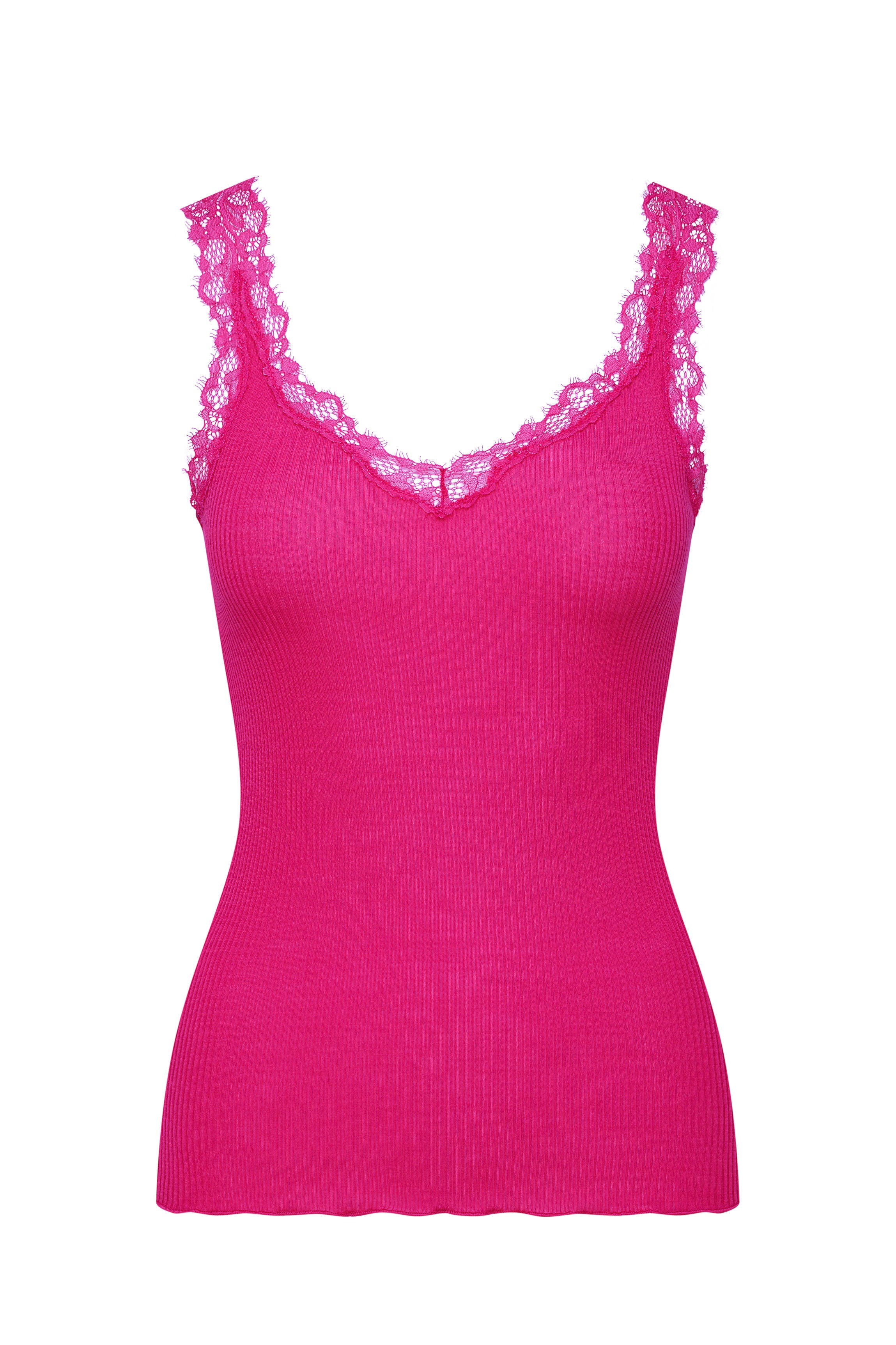 Débardeur en soie fushia