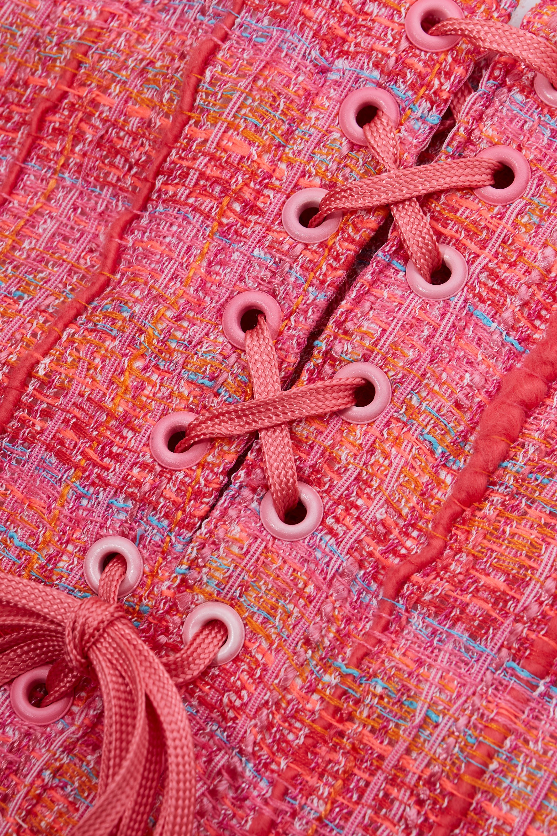 Corset rose en tweed VICTORIA