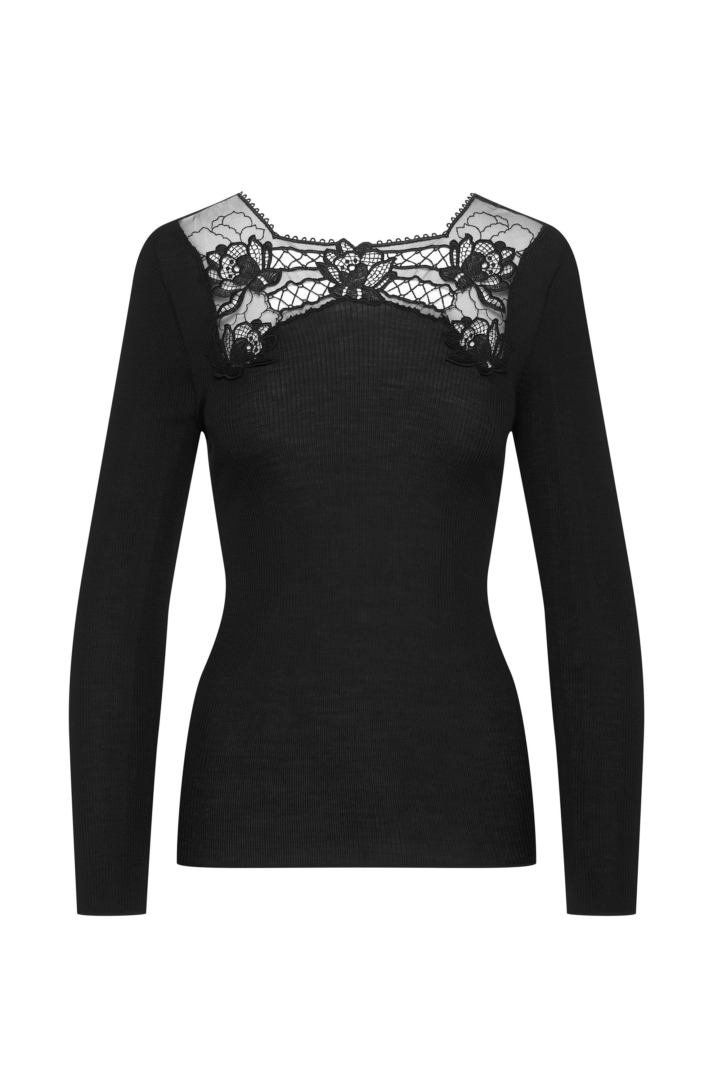 TOP LAINE & SOIE noir
