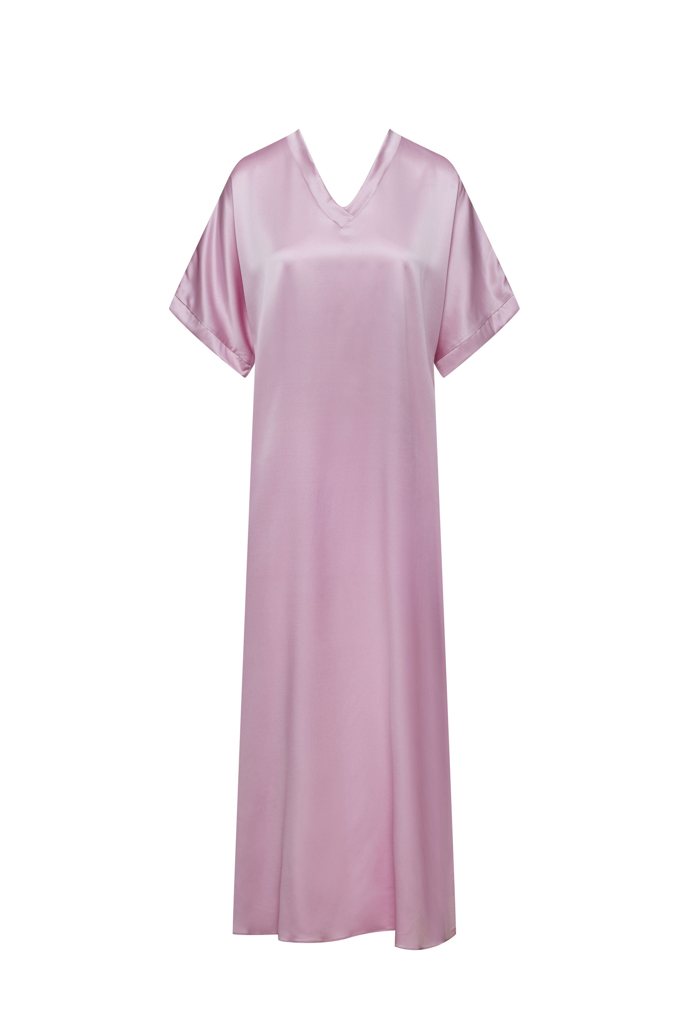 Caftan soie rose