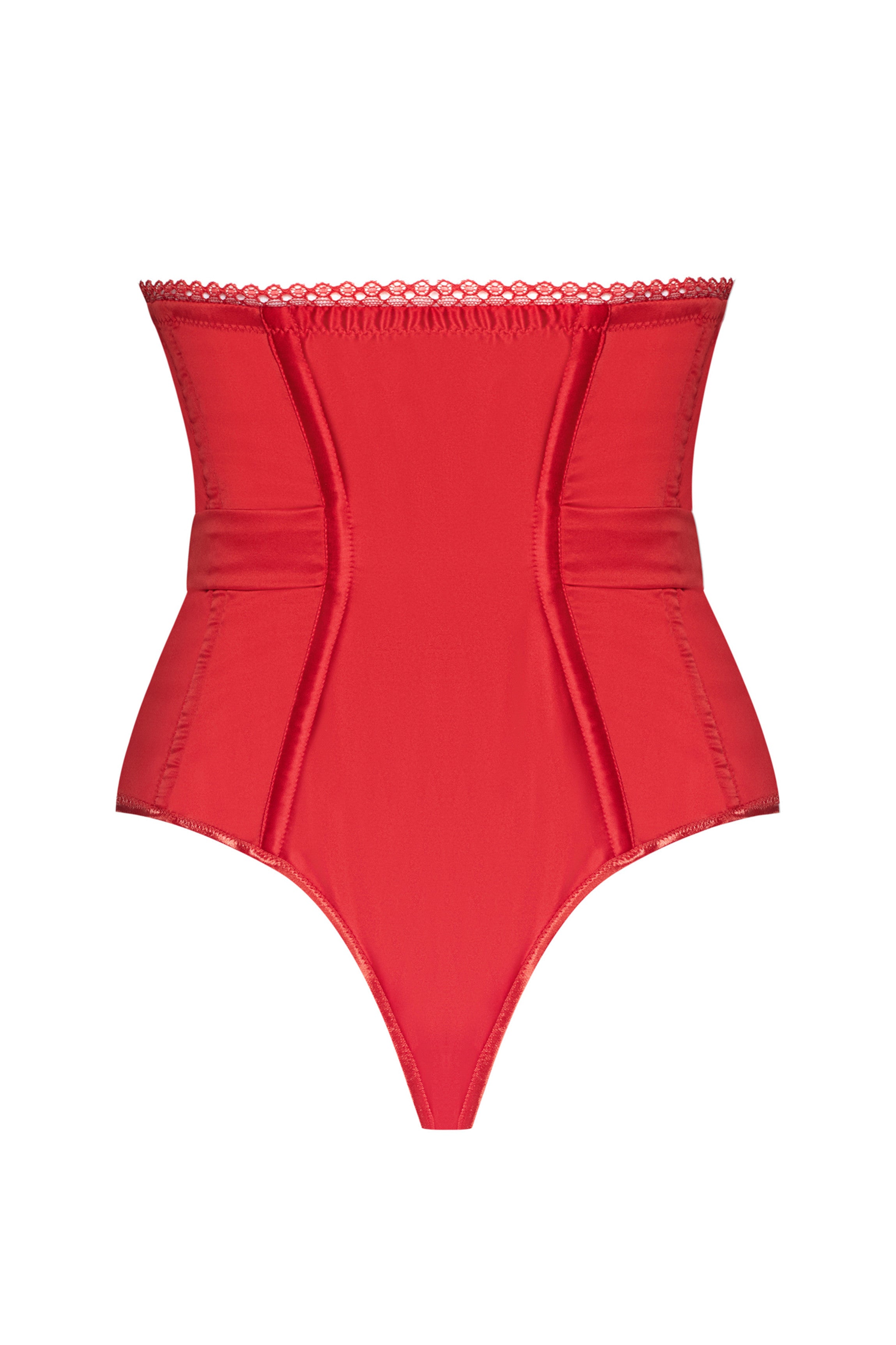 Culotte taille haute GILIAN satin rouge