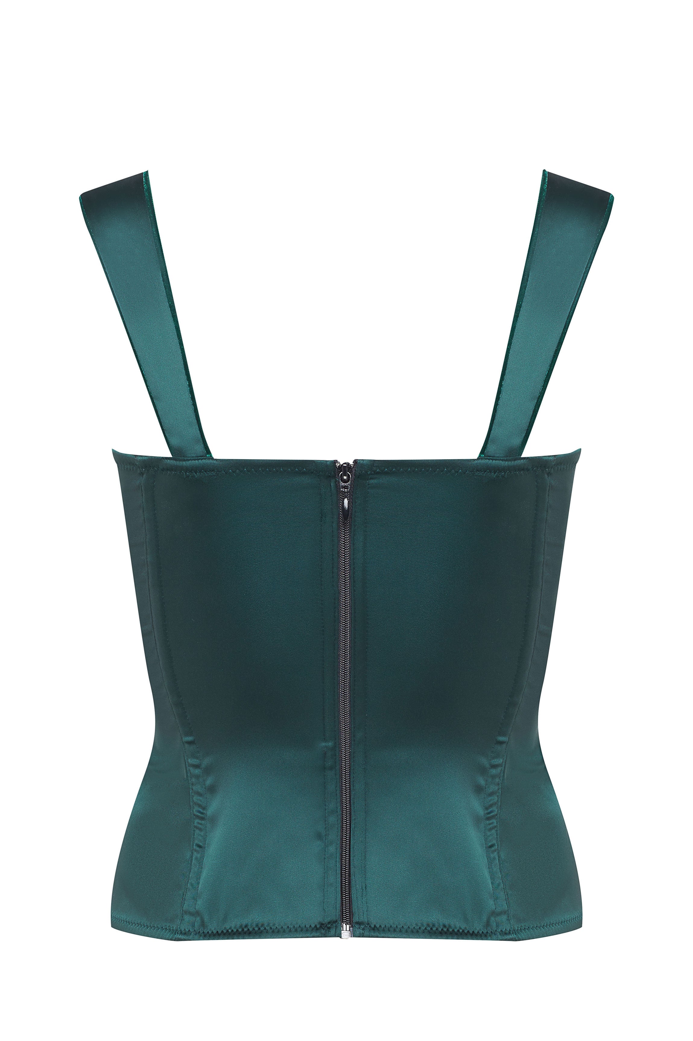 Bustier satin vert DAISY