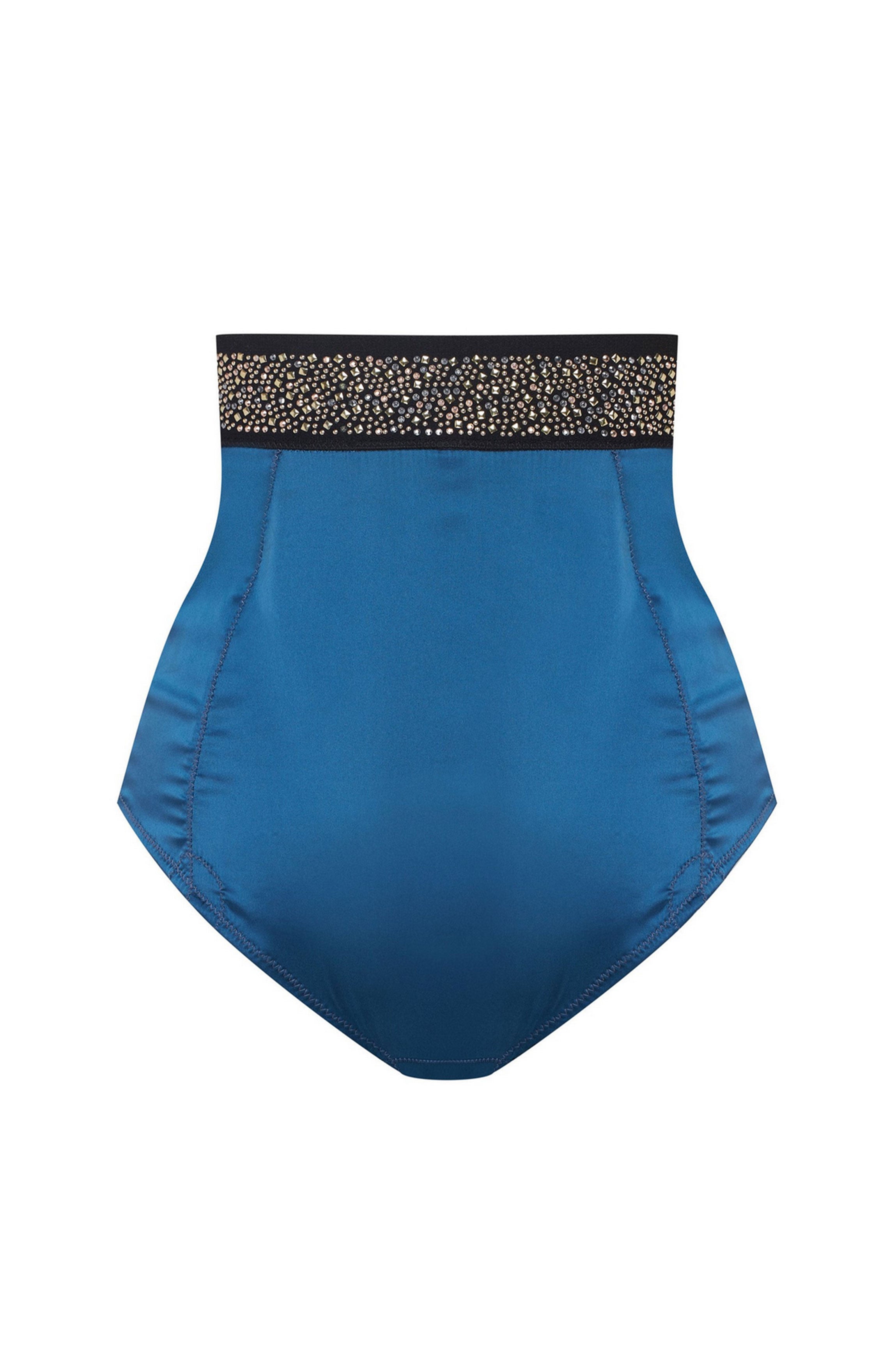 Culotte TAILLE HAUTE satin et strass "Gina"