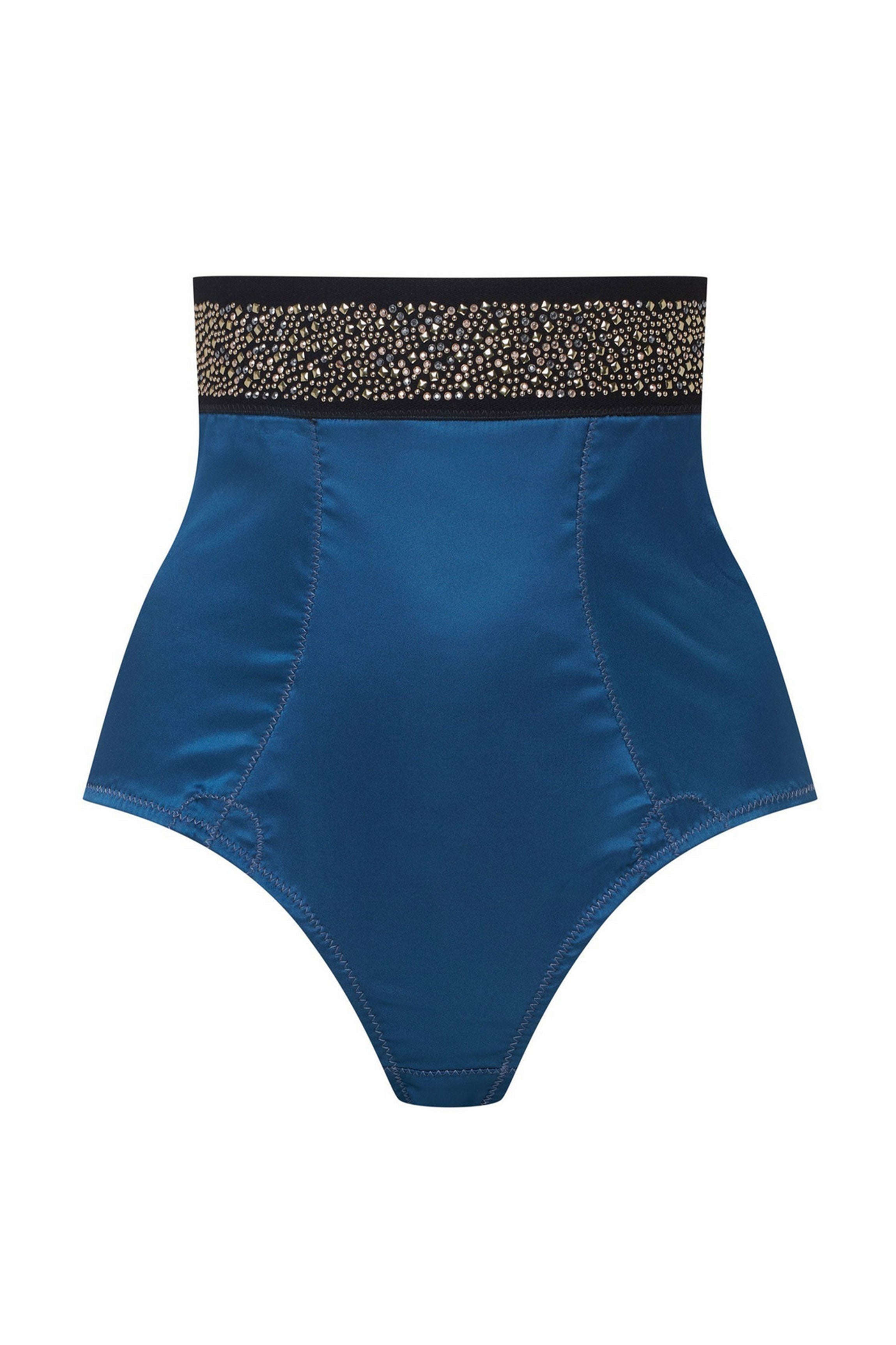 Culotte TAILLE HAUTE satin et strass "Gina"