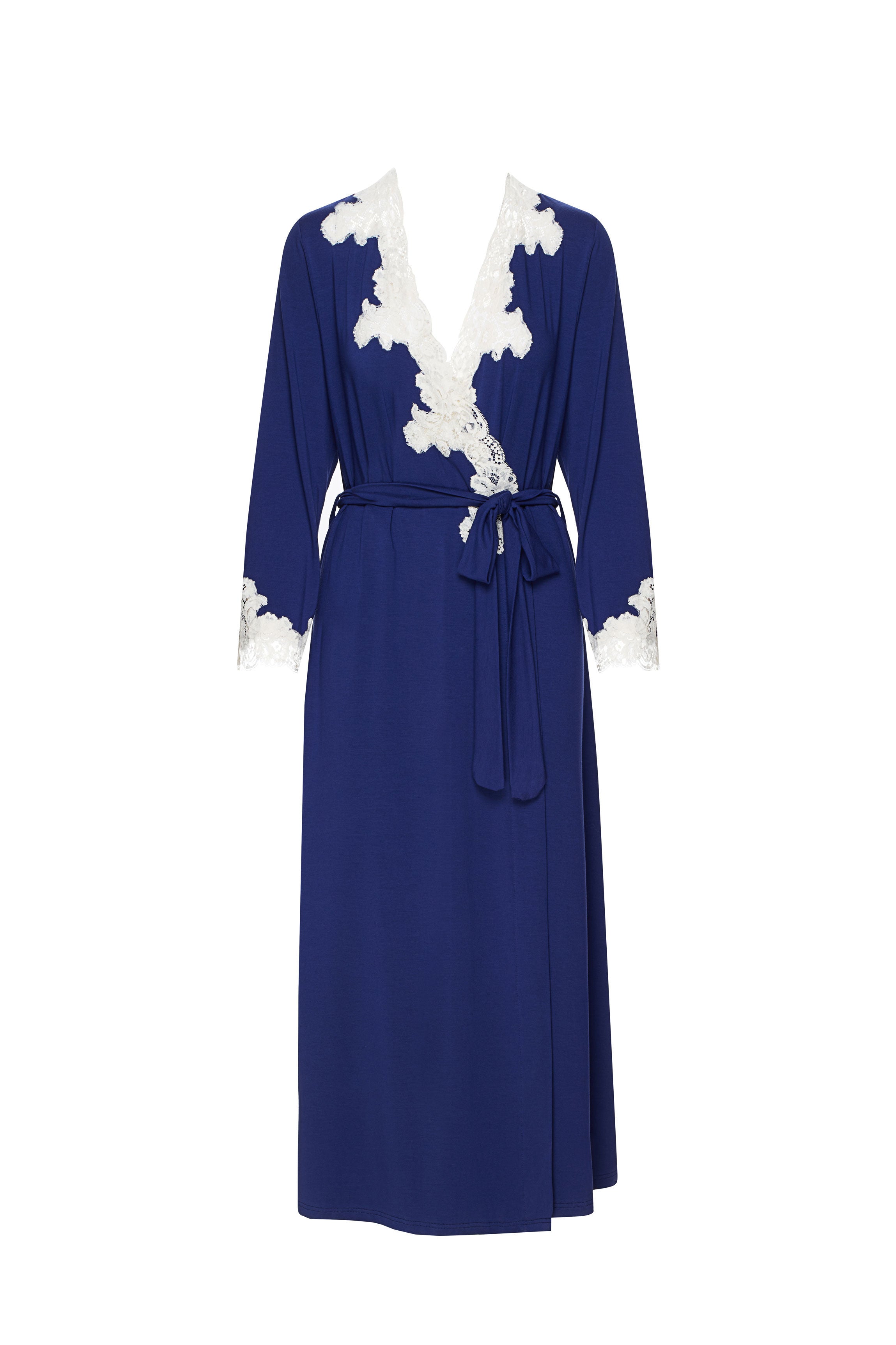 Peignoir long modal bleu