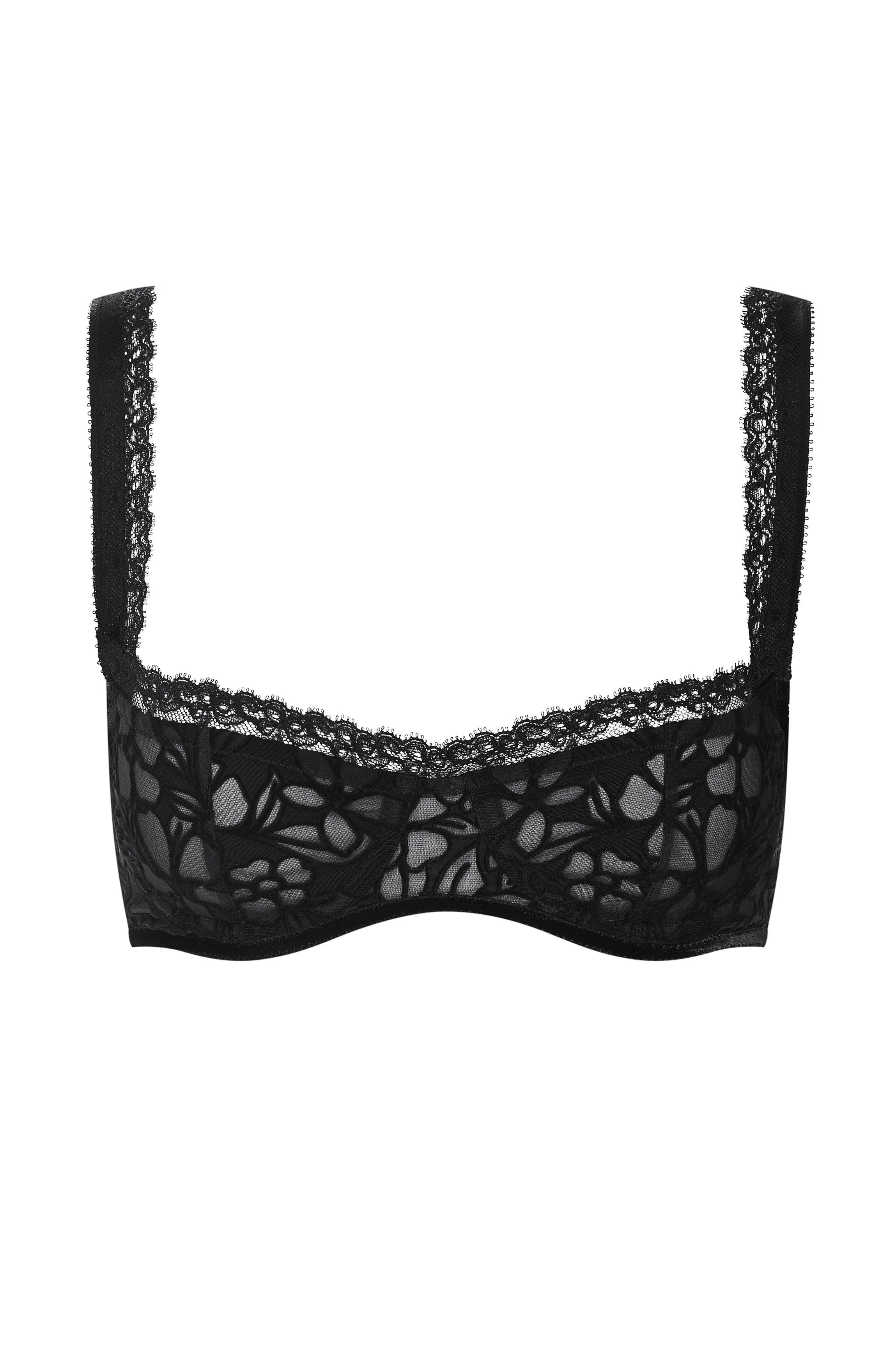 Soutien-gorge balconnet velours noir "Joséphine"