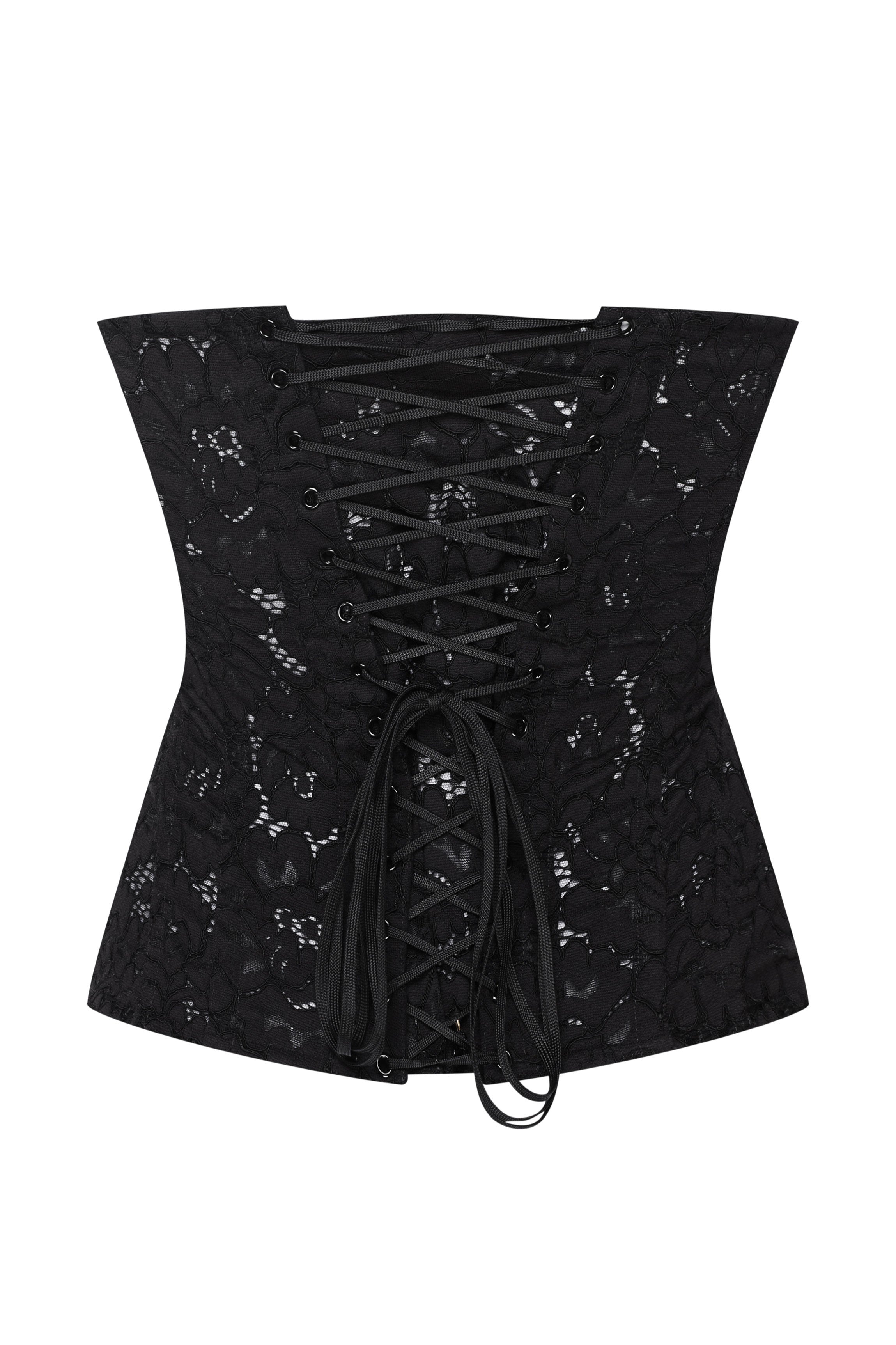 Corset noir dentelle coton CLEVES