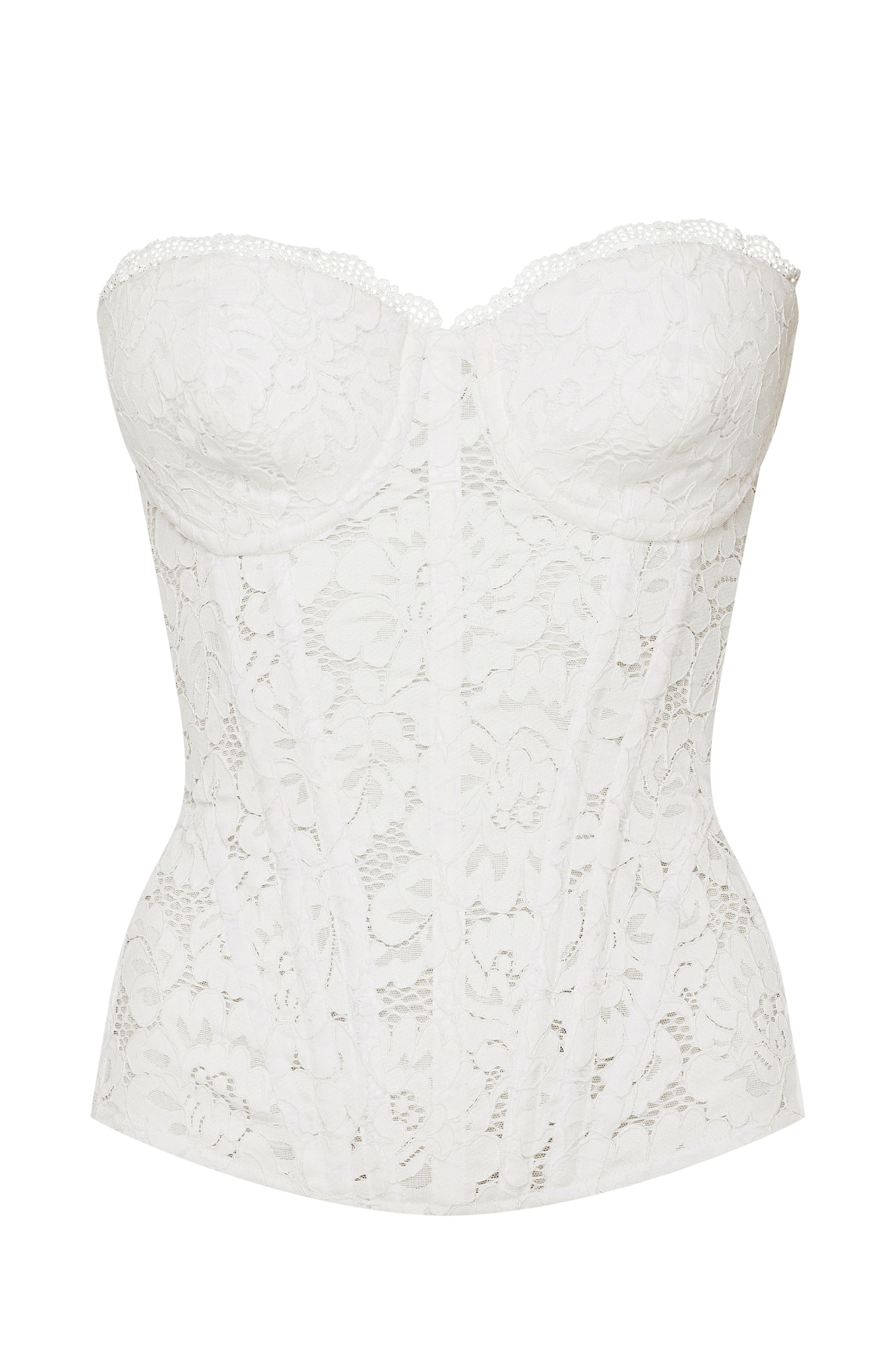 Corset blanc dentelle coton CLEVES
