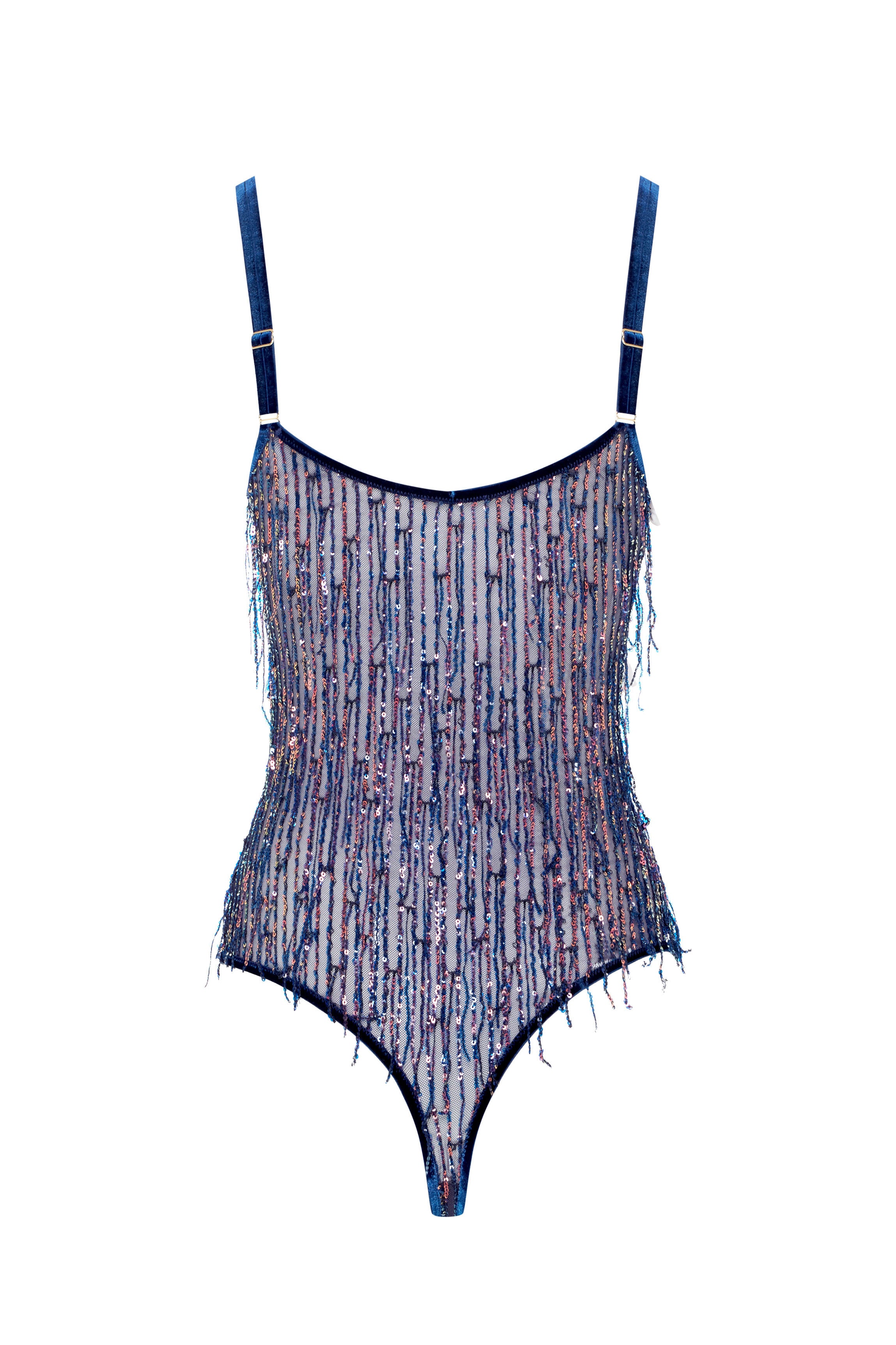 Body CHARLESTON à franges bleues