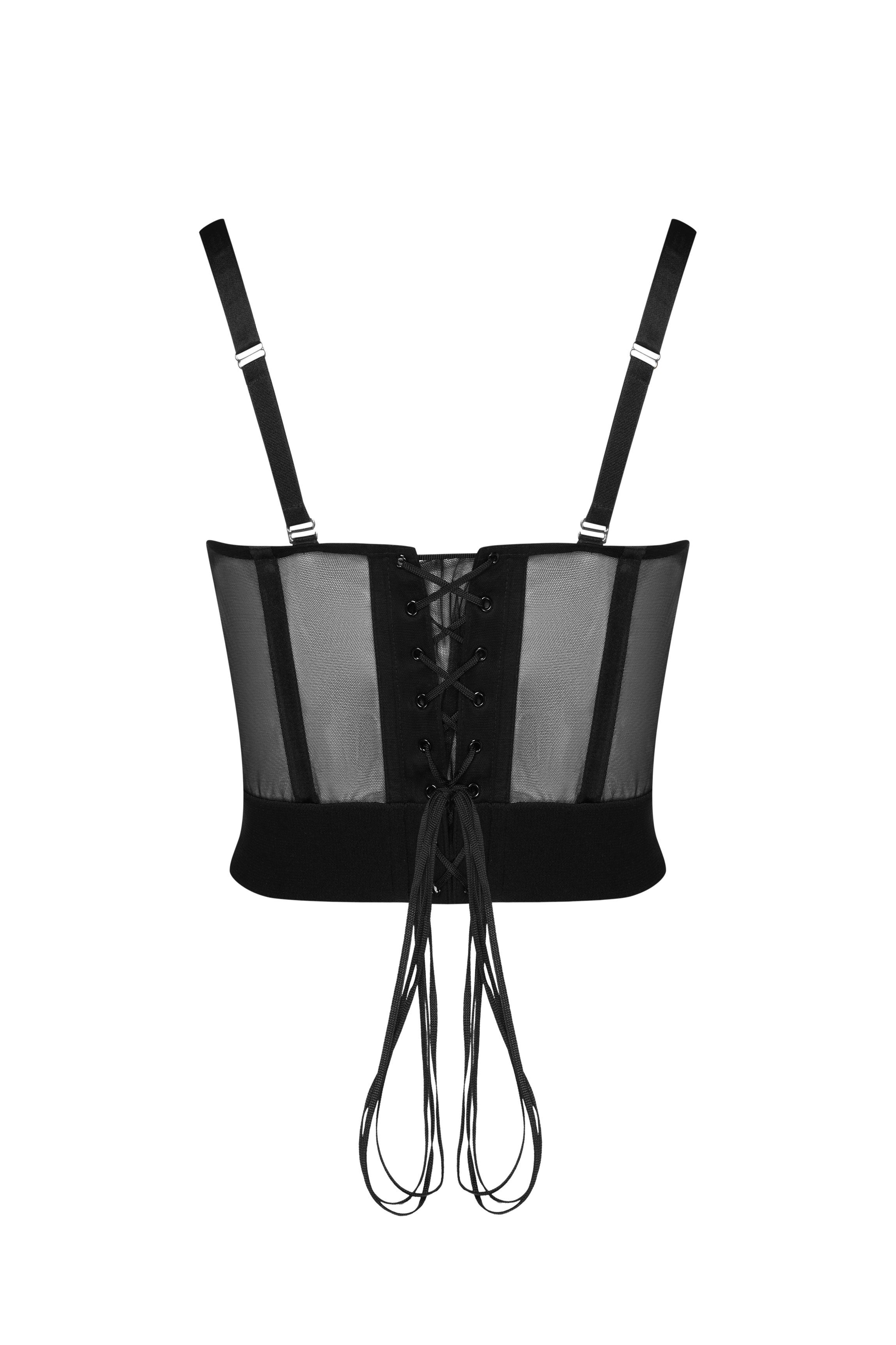 Mini corset noir tulle