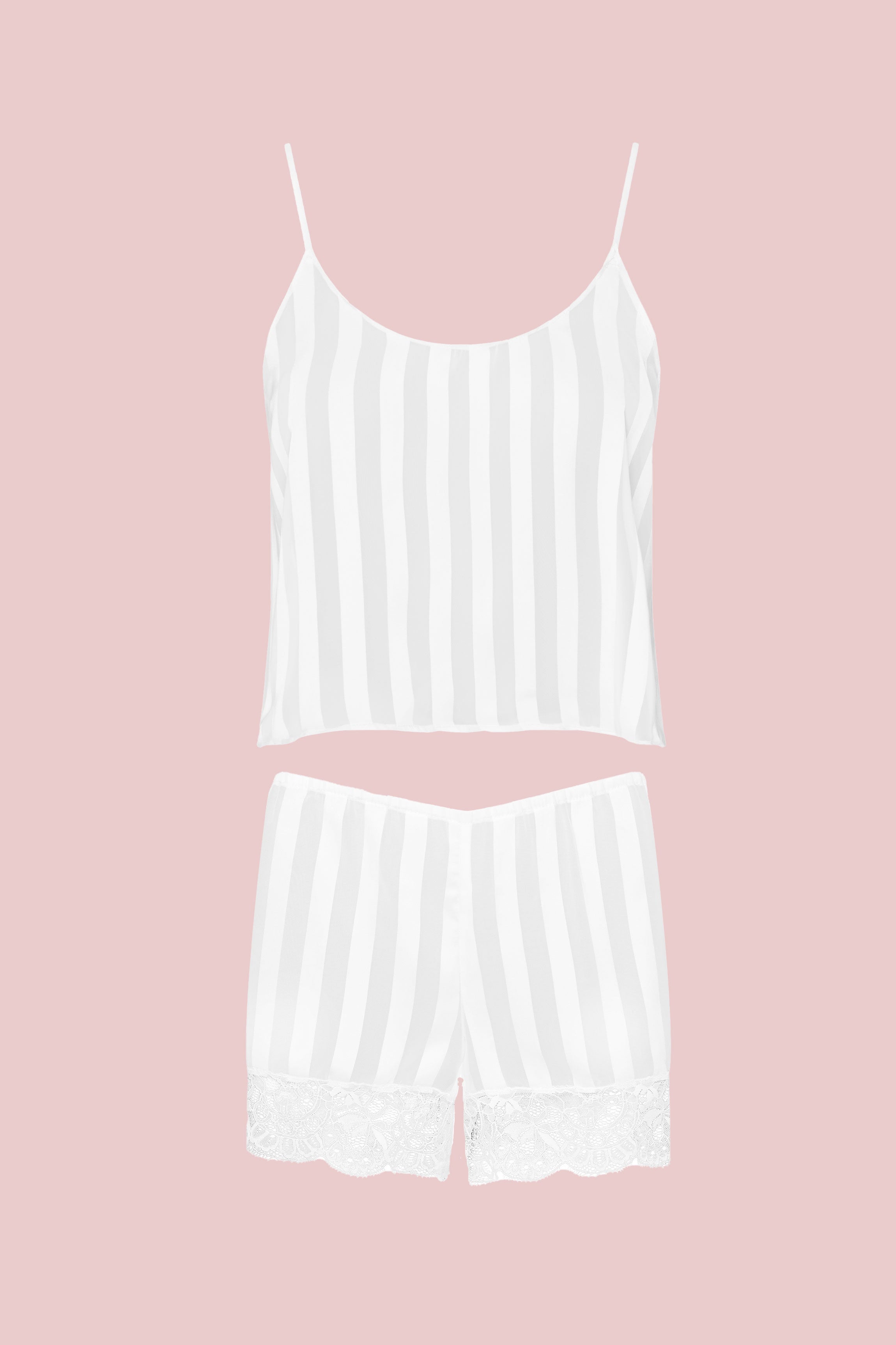 Top & short mousseline blanc