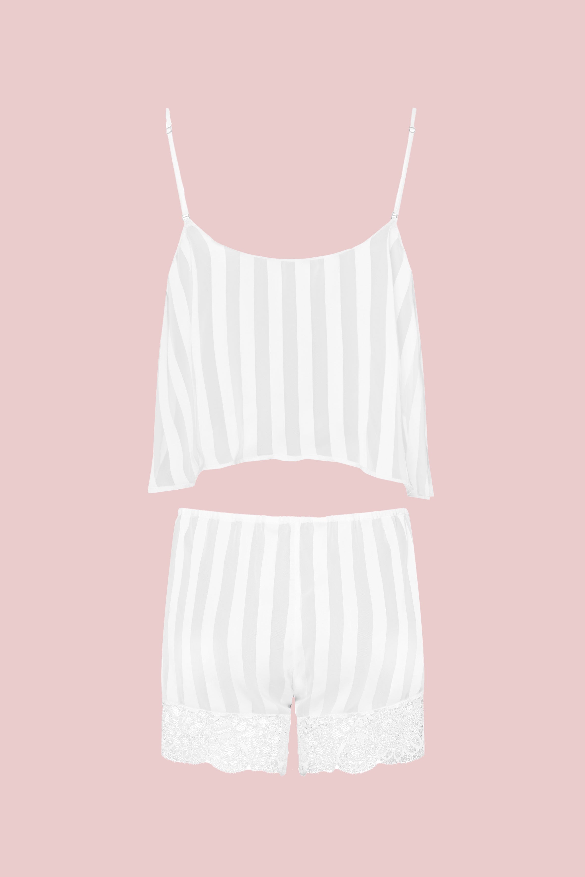 Top & short mousseline blanc