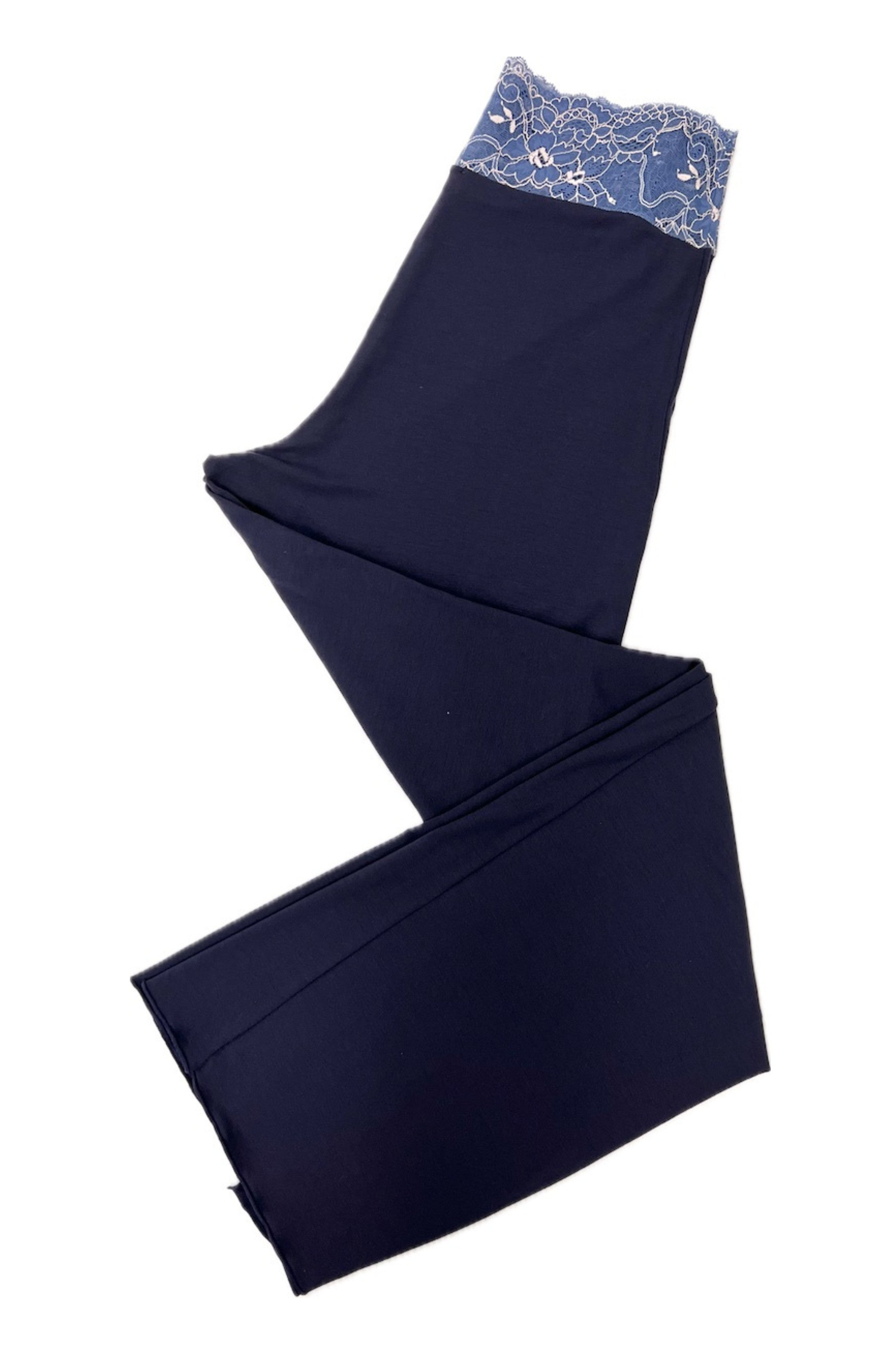 Pyjama modal et dentelle bleu