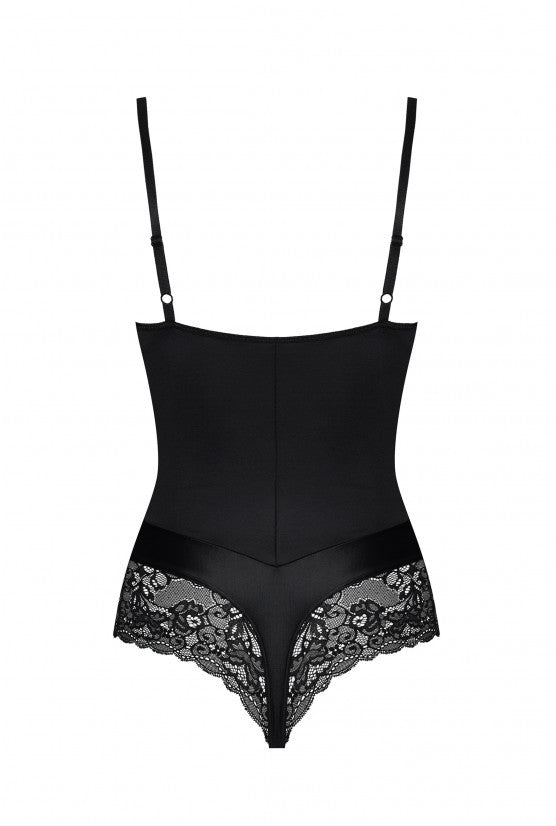 Body corset satin noir
