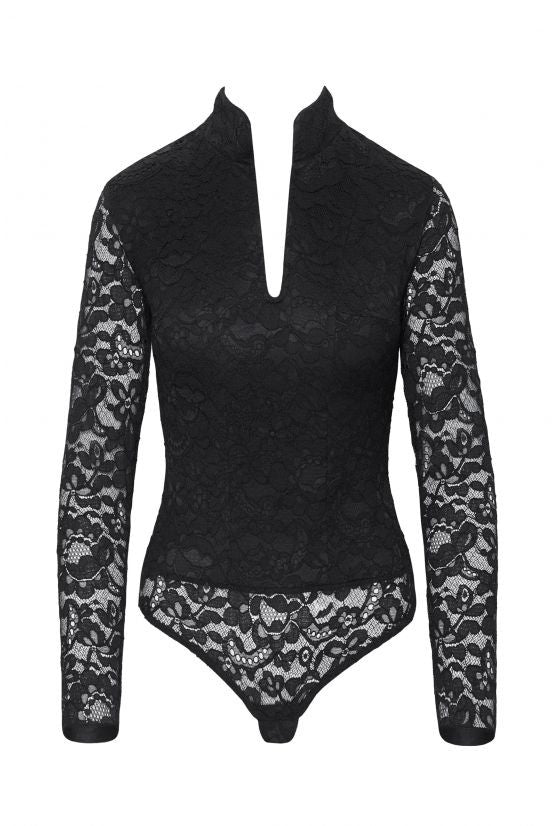 Body col officier dentelle noire