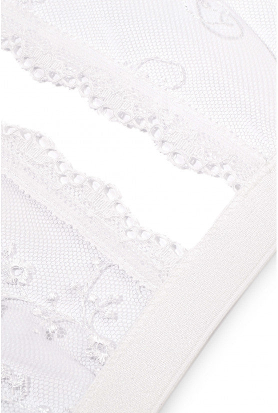 Boléro brodé fleurette blanc