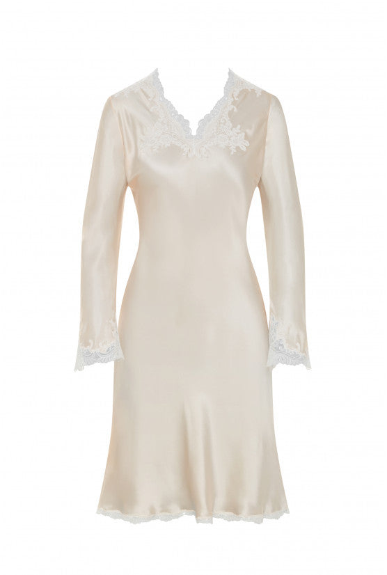 Chemise de nuit soie pêche