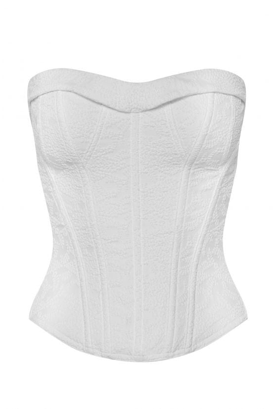Corset blanc gaufré VICTORIA 5