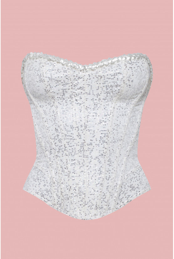 Corset sequins blancs Malia