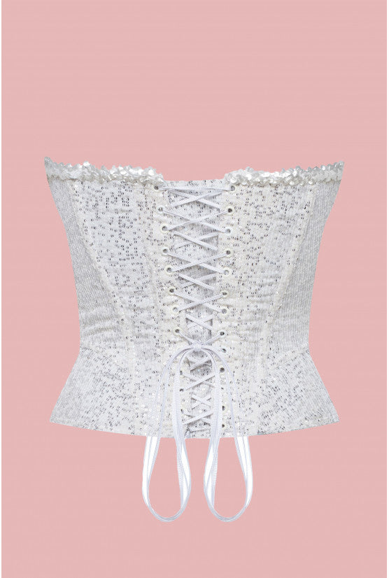Corset sequins blancs Malia