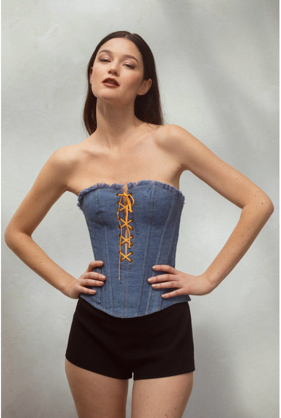 Corset bleu jean MIKO