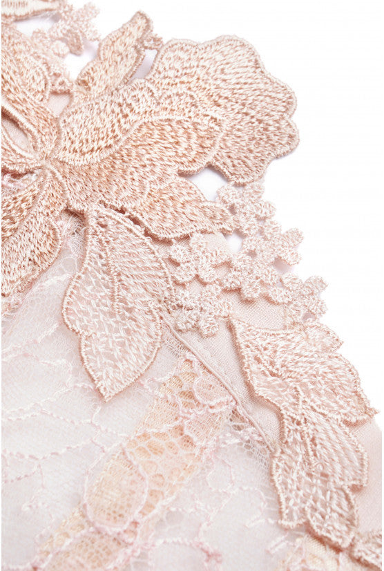 Corset blush dentelle chantilly MALIA