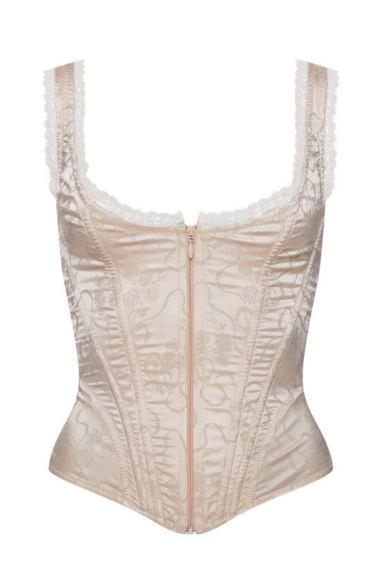 Corset blush satin KEIKO