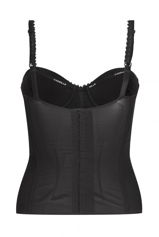 Corset satin noir VIVALDI