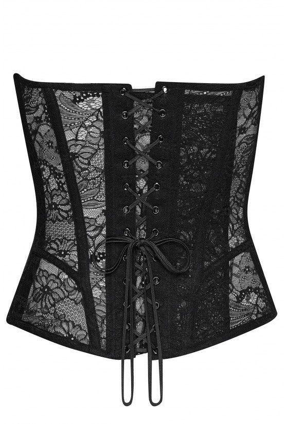 Corset noir dentelle MALIA