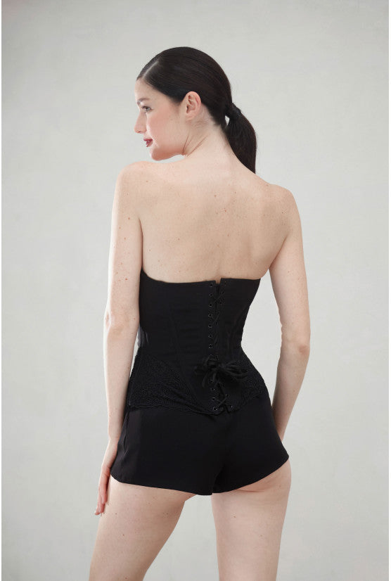 Corset noir mat SCARLET