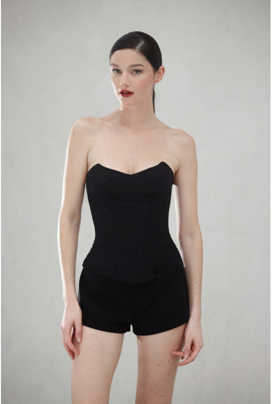 Corset noir mat SCARLET