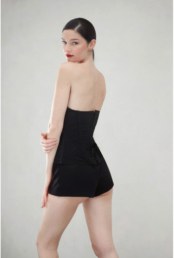 Corset noir mat SCARLET