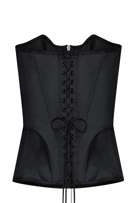 Corset noir satin AUREA
