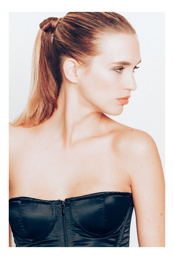 Corset noir satin AUREA