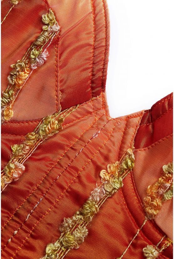 Corset orange broderie ASTRID