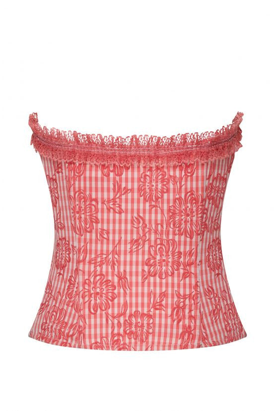 Bustier vichy rose