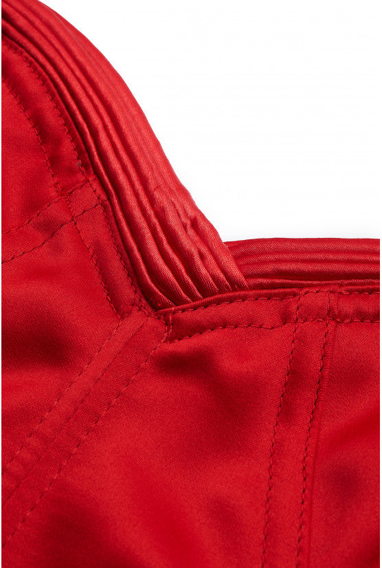 Corset rouge satin duchesse VICTORIA