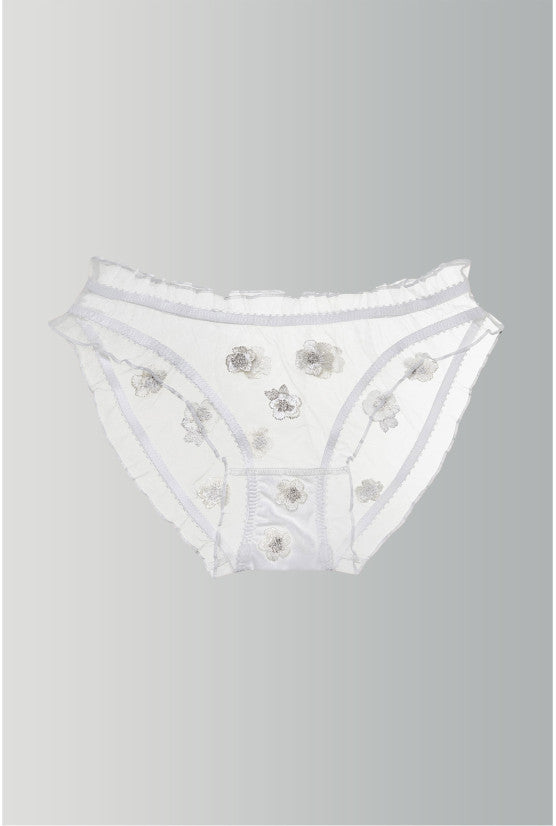 Culotte MIMI tulle rebrodé ivoire