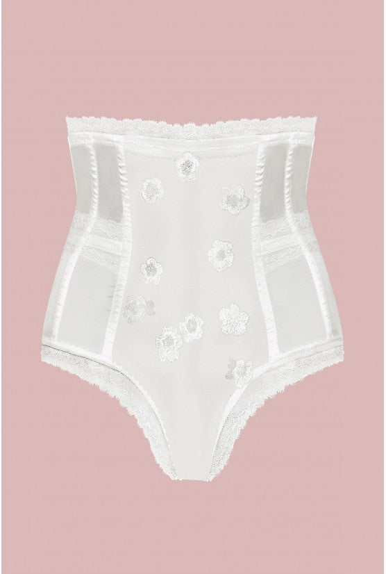 Culotte corsetée satin et tulle ivoire GILIAN