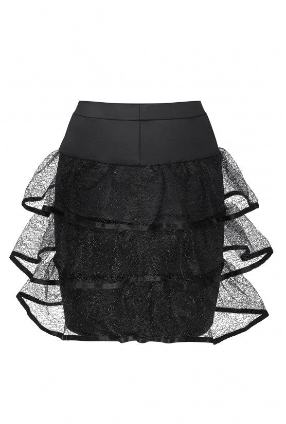 Rock CRINOLINE Satin schwarz