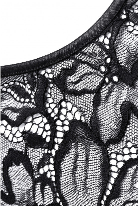 Crop top dentelle noire Carmen